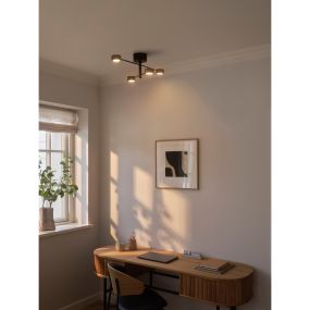 Nordlux Clyde - Aufbaustrahler 4L - 72 x 13 x 22 cm - 3 Stufen dimmbar - 4 x 5W LED inkl. - schwarz