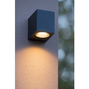 Lucide Zora - Außenwandleuchte - 6,5 x 9 x 8 cm - 5W dimmbare LED inkl. - IP44 - schwarz