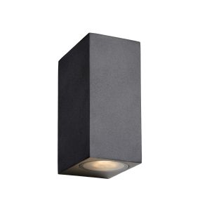 Lucide Zora 2 - Außenwandleuchte - 6,5 x 9 x 15 cm - 2 x 5W dimmbare LED inkl - IP44 - schwarz
