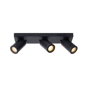 Lucide Taylor - Aufbaustrahler 3L - 38 x 10 x 12,5 cm - 3 x 5W dimmbare LED inkl. - dimmbar bis warm - IP44 - schwarz