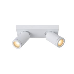 Lucide Taylor - Aufbaustrahler 2L - 24 x 10 x 12,5 cm - 2 x 5W dimmbare LED inkl - dimmen bis warm - IP44 - weiß
