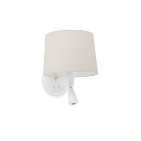Faro Conga - Wandleuchte - 21,5 x 19 x 17,3 cm - 3W LED inkl. - matt weiß und beige