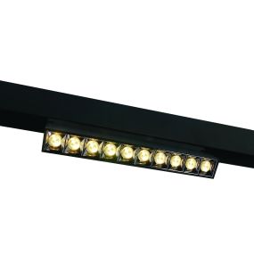ONE Light Magnetschienensystem MAXI - neigbar linear - Stromschienenstrahler - 27 x 3,4 x 9,5 cm - 22W DALI dimmbare LED inkl. - schwarz