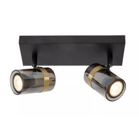 Lucide Upton - Aufbaustrahler 2L - 26 x 9,5 x 12,5 cm - geräuchert
