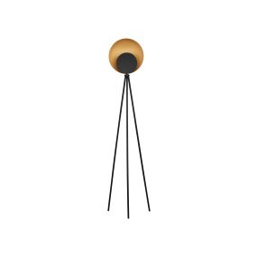 Nova Luce Kitro - Stehleuchte - Ø 34 x 151 cm - 12W LED inkl. - matt schwarz und gold