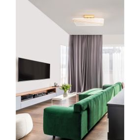 Nova Luce Jertuna - Deckenleuchte - 50 x 50 x 11,5 cm - 33W LED inkl. - gold