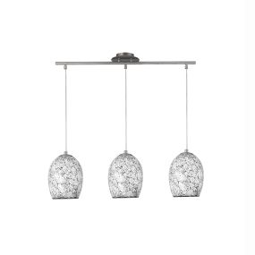 Searchlight Crackle - Pendelleuchte - 75 x 18 x 147 cm - weißes Crackle-Glas