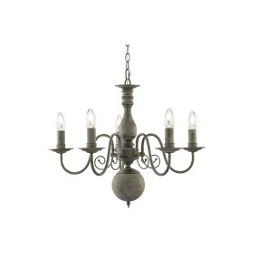 Searchlight Greythorne - Kronleuchter - Ø 60 x 133 cm - grau