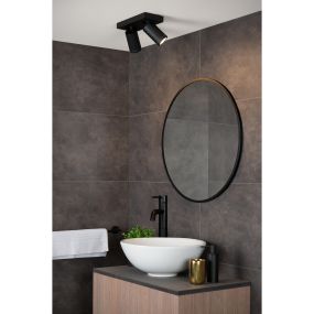 Lucide Taylor - Aufbaustrahler 2L - 24 x 10 x 12,5 cm - 2 x 5W dimmbare LED inkl. - dimmbar bis warm - IP44 - schwarz