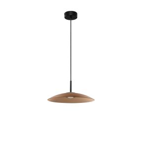 Nova Luce Polifemo - hängelampe - Ø 40 x 140 cm - 12W LED inkl. - Mokabraunes Glas und Sand schwarz