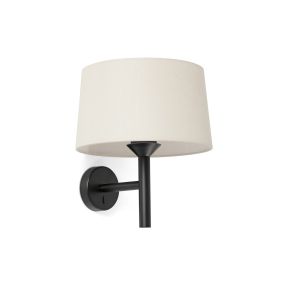 Faro Windsor – wandleuchte – Ø 29 x 39,2 x 26,5 cm – mattschwarz und leinen