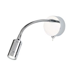 Searchlight LED Adjustable Wall Lights - Wandleuchte mit Schalter - 7 x 24 cm - 1W LED inkl. - Chrom