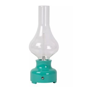 Lucide Jason - Wiederaufladbare Tischleuchte - Ø 12 x 30 cm - 2W dimmbare LED inkl - 3 Stufen dimmbar - Türkis