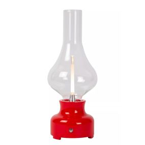 Lucide Jason - Wiederaufladbare Tischleuchte - Ø 12 x 30 cm - 2W dimmbare LED inkl - 3 Stufen dimmbar - rot