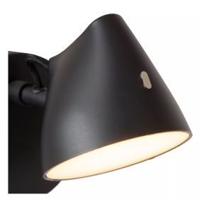 Lucide Milne - Wandleuchte - Ø 10 x 16,5 cm - 6W dimmbare LED inkl - schwarz