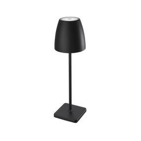 Nova Luce Colt - batteriebetriebene Tischleuchte für den Außenbereich - Ø 11 x 38 cm - 1W dimmbare LED inkl - IP44 - sand schwarz