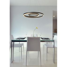Lucide Triniti - Pendelleuchte - Ø 80 x 135 cm - 136W dimmbare LED inkl - schwarz