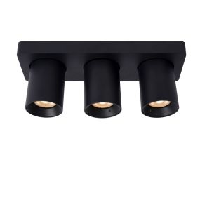 Lucide Nigel - Aufbaustrahler - 30 x 10 x 11,3 cm - 3 x5W dimmbar inkl - dimmbar auf warm - schwarz