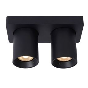 Lucide Nigel - Aufbaustrahler - 20 x 10 x 11,3 cm - 2 x 5W dimmbar inkl - dimmbar auf warm - schwarz