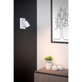 Lucide Nigel - Wandleuchte mit Schalter und USB-Anschluss - 16 x 10 x 11,8 cm - 5W LED inkl - weiß