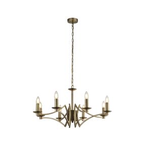 Searchlight Ascot - Kronleuchter - Ø 72 x 150 cm - Messing antik