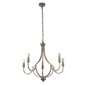 Searchlight Lodge - Kronleuchter - Ø 65 x 120 cm - satiniert silber