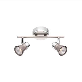 Nova Luce Galeria - Aufbaustrahler 2L - 25 x 16,5 cm - Nickel satiniert