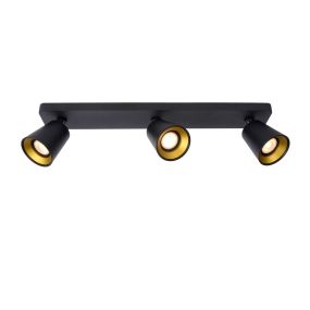 Lucide Turnon - Deckenleuchte - 9 x 53 x 12,3 cm - 3 x 5W LED inkl. - dimmbar bis warm - schwarz