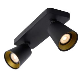 Lucide Turnon - Deckenleuchte - 9 x 31 x 12,3 cm - 2 x 5W LED inkl. - dimmbar bis warm - schwarz