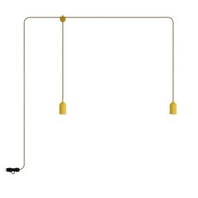 Creative Cables Eiva F-snake - tragbare Lichtgirlande - 2,25 Meter Gesamtlänge - 2 x Eiva 3-fach E27 Fassung mit Silikonkabelhalter - IP65 - senfgelb