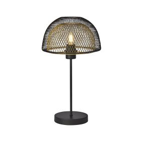 Searchlight Honeycomb - Tischleuchte - Ø 26 x 47 cm - matt schwarz und gold