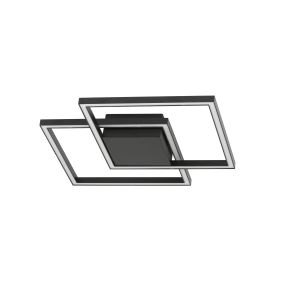 Nova Luce Bilbao - Deckenleuchte - 46 x 46 x 6,5 cm - 25W LED inkl. - mattschwarz