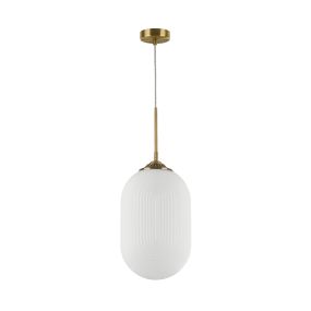 Nova Luce Athena - Hängeleuchte - Ø 22,5 x 120 cm - weiß und Messing