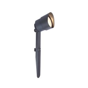 Lutec Explorer - Bodenstrahler auf Erdspieß - 8 x 8 x 40 cm - 5.9W LED inkl. - IP54 - dunkelgrau