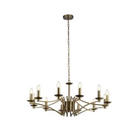Searchlight Ascot - Kronleuchter - Ø 88 x 150 cm - Messing antik