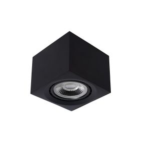 Lucide Fedler - Aufbaustrahler - 12 x 12 x 8,5 cm - 12W dimmbare LED inkl - dimmbar auf warm - schwarz