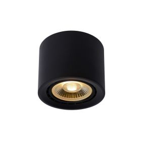 Lucide Fedler - Aufbaustrahler - Ø 12 x 8,5 cm - 12W dimmbare LED inkl - dimmbar auf warm - schwarz