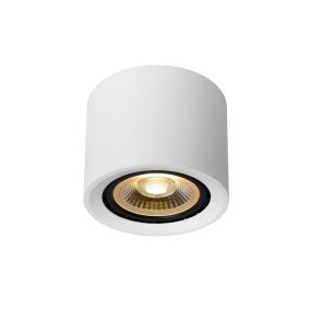 Lucide Fedler - Aufbaustrahler - Ø 12 x 8,5 cm - 12W dimmbare LED inkl - dimmbar auf warm - weiß