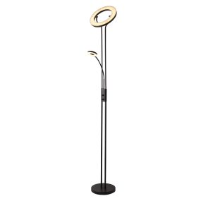 Searchlight Mother & Child - Stehleuchte mit Leselicht - Ø28 x 193 cm - 25,5W + 5W dimmbare LED inkl - mattschwarz
