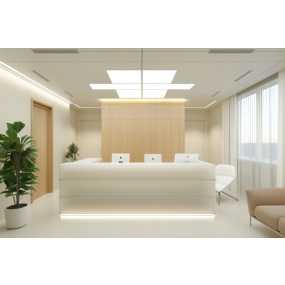 Century Italia P-Quadro Backlight - deckenleuchte - 59,5 x 59,5 x 2,4 cm - 40W LED inkl. - IP43 - weiß