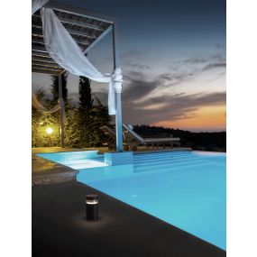 Nova Luce Tala - Gartenpfosten - Ø 13,4 x 25 cm - 12W LED inkl. - IP54 - dunkel anthrazit