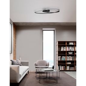 Nova Luce Viarregio - Deckenleuchte - 60 x 35 x 15 cm - 28W LED inkl. - mattschwarz