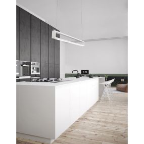 Nova Luce Line - Hängeleuchte - 130 x 4,2 x 150 cm - 38W LED inkl. - sandweiß