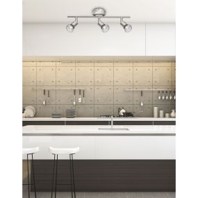 Nova Luce Base - Aufbaustrahler 3L - 49 x 8 x 10,9 cm - Nickel satiniert