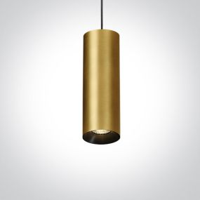 ONE Light Cylinder - Hängeleuchte - Ø 7,5 x 224 cm - Messing gebürstet