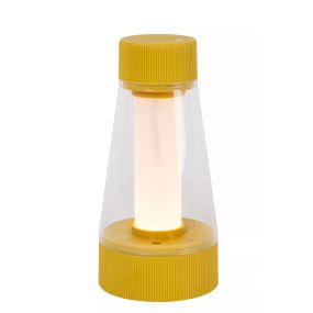 Lucide Lorali - wiederaufladbare Tischleuchte - Ø 7,7 x 16 cm - 1,2W LED mit Dimmerfunktion inklusive - IP44 - ockergelb
