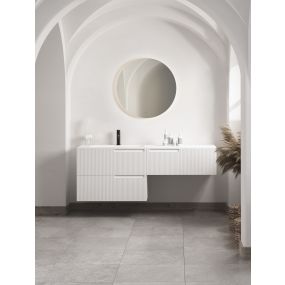 Nova Luce Dab - Spiegel mit Beleuchtung - Ø 60 x 3 cm - 33W LED inkl. - IP44 - silber