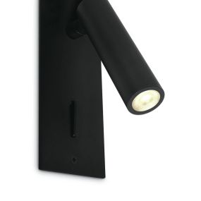ONE Light Reading Spots - Wandleuchte mit Schalter - 6 x 4,7 x 15 cm - 3W LED inkl. - schwarz
