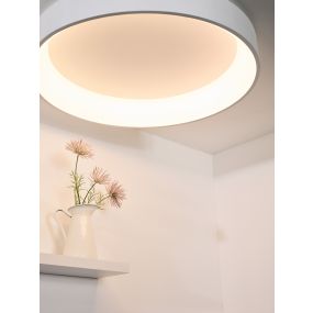Lucide Talowe - Deckenleuchte - Ø 80 x 13 cm - 80W dimmbare LED inkl - weiß