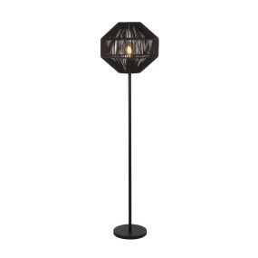 Searchlight Wicker - Stehleuchte - 155 cm - mattschwarz
